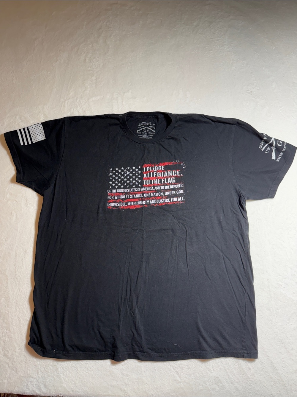 Grunt Style Black Short Sleeve Pledge of Allegiance Graphic Tee
